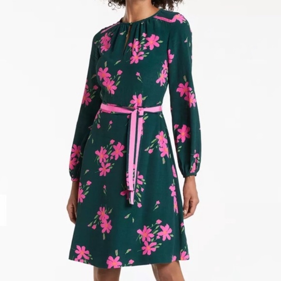 Boden Dresses & Skirts - Boden Mara Belted Floral Print Dress Long Sleeve